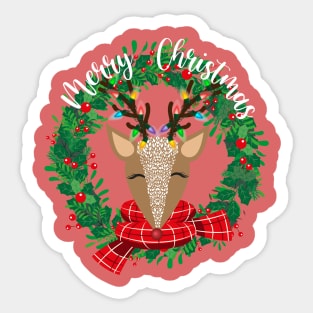 Happy Christmas Reindeer Sticker